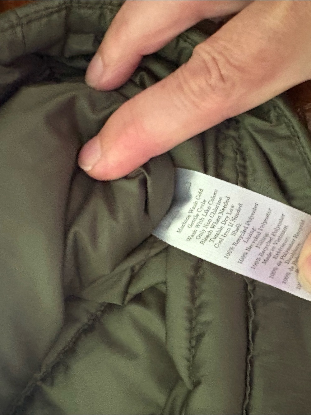 Everlane Renew Olive Green Quilted Puffer Jacket - Picture 5 of 5
